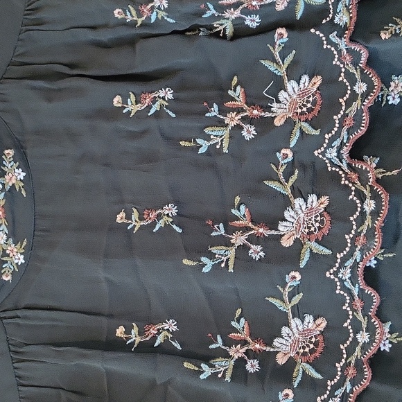 Zara Sheer Embroidered Top. - Picture 4 of 6